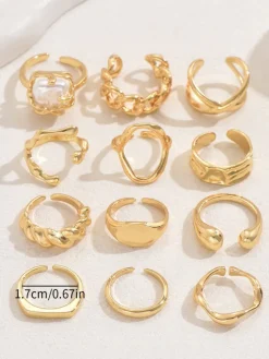 Adjustable Geometric Ring Set