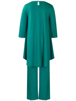 Asymmetric Hem Top Wide Leg Pants Set