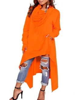Asymmetric Long Sleeve Sweatshirts Tunic Top