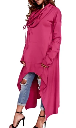 Asymmetric Long Sleeve Sweatshirts Tunic Top
