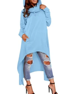 Asymmetric Long Sleeve Sweatshirts Tunic Top