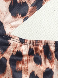 Asymmetrical Leopard Halter Neck Dress