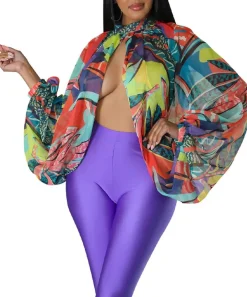 Bat Long Sleeve Chiffon Blouse