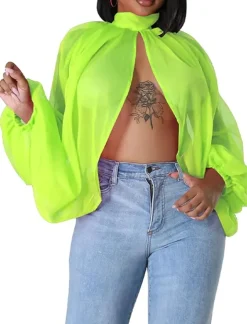 Bat Long Sleeve Chiffon Blouse