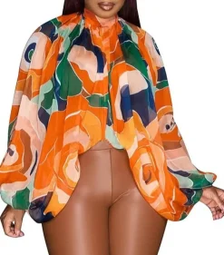 Bat Long Sleeve Chiffon Blouse