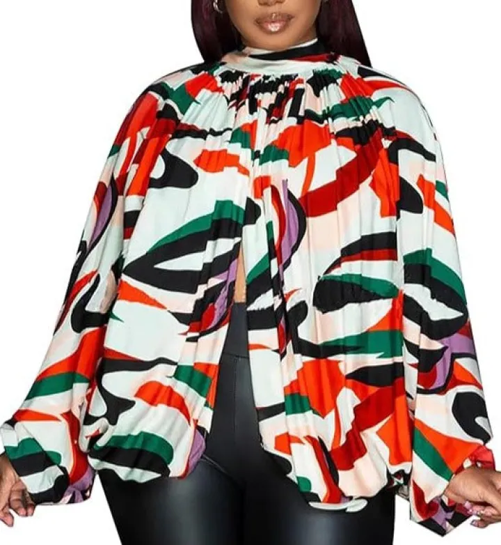 Bat Long Sleeve Chiffon Blouse