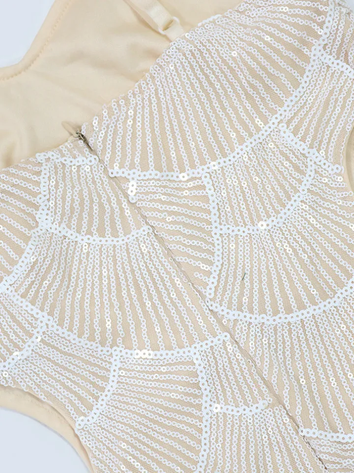 Beaded Mermaid Hollow Out Maxi Dress