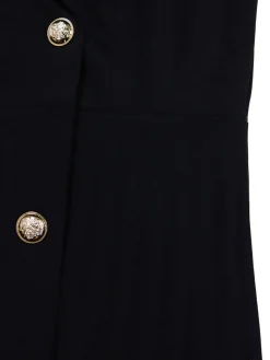 Belted Blazer Pleated Midi Dress