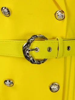 Belted Blazer Pleated Midi Dress