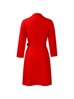 Belted Blazer Pleated Midi Dress