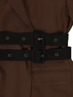 Belted Button Blazer Jacket