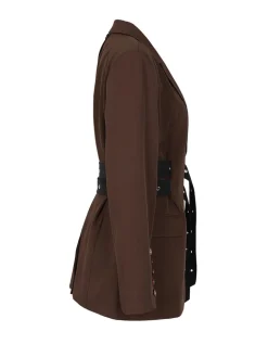 Belted Button Blazer Jacket