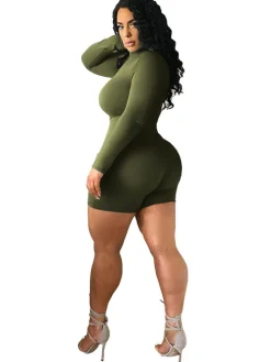 Bodycon Long sleeve Mock Neck Jumpsuit