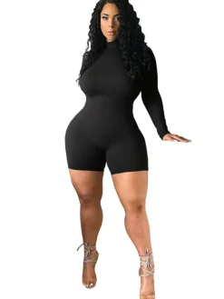 Bodycon Long sleeve Mock Neck Jumpsuit