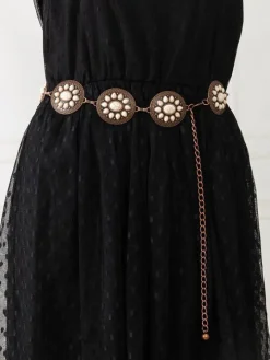 Bohemian Ethnic Turquoise Alloy Chain Belt