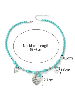 Bohemian Turquoise Earring Bracelet Necklace Sets
