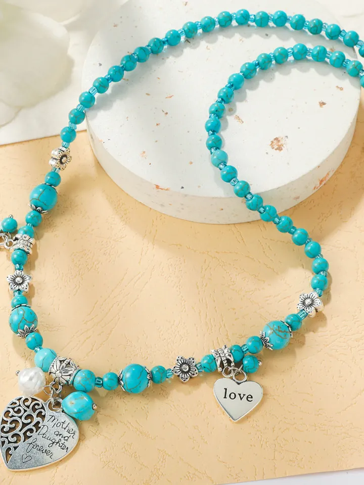 Bohemian Turquoise Earring Bracelet Necklace Sets