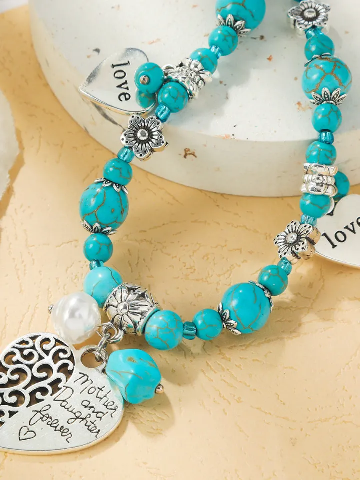 Bohemian Turquoise Earring Bracelet Necklace Sets