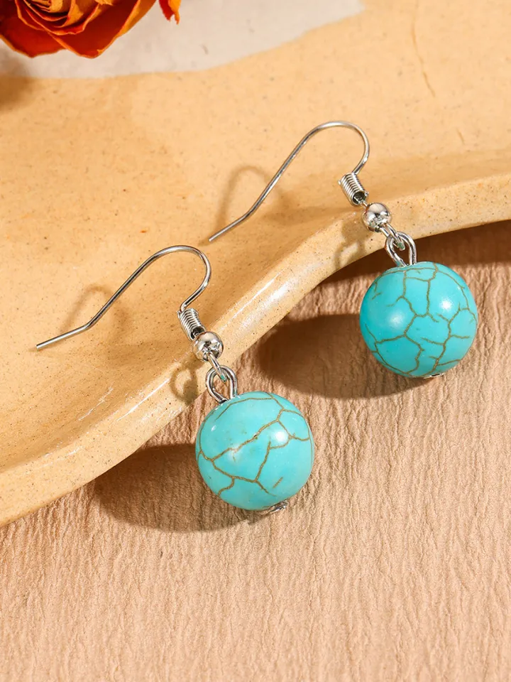 Bohemian Turquoise Earring Bracelet Necklace Sets