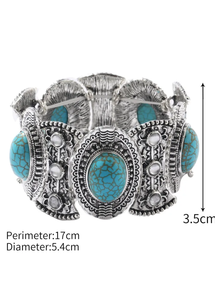 Bohemian Turquoise Earring Bracelet Necklace Sets