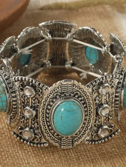 Bohemian Turquoise Earring Bracelet Necklace Sets