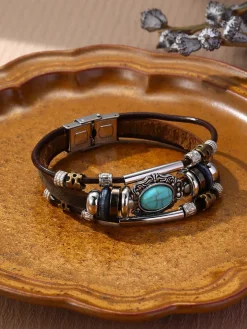 Bohemian Turquoise Earring Bracelet Necklace Sets