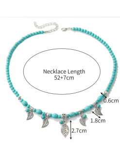 Bohemian Turquoise Earring Bracelet Necklace Sets