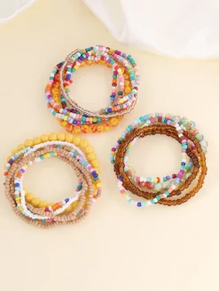 Boho Multilayer Multicolor Beads Bracelets Set