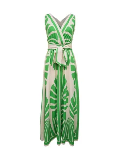 Boho Print Cross Back Maxi Dress