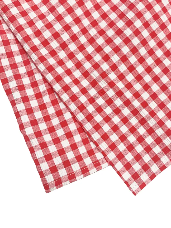 Bow Tie Print Top Denim Plaid Wide-Leg Pants Sets