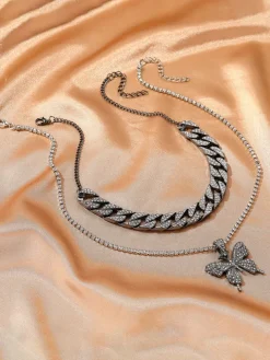 Butterfly Pendant Layered Necklaces