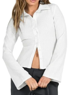 Button Down Long Sleeves Blouses