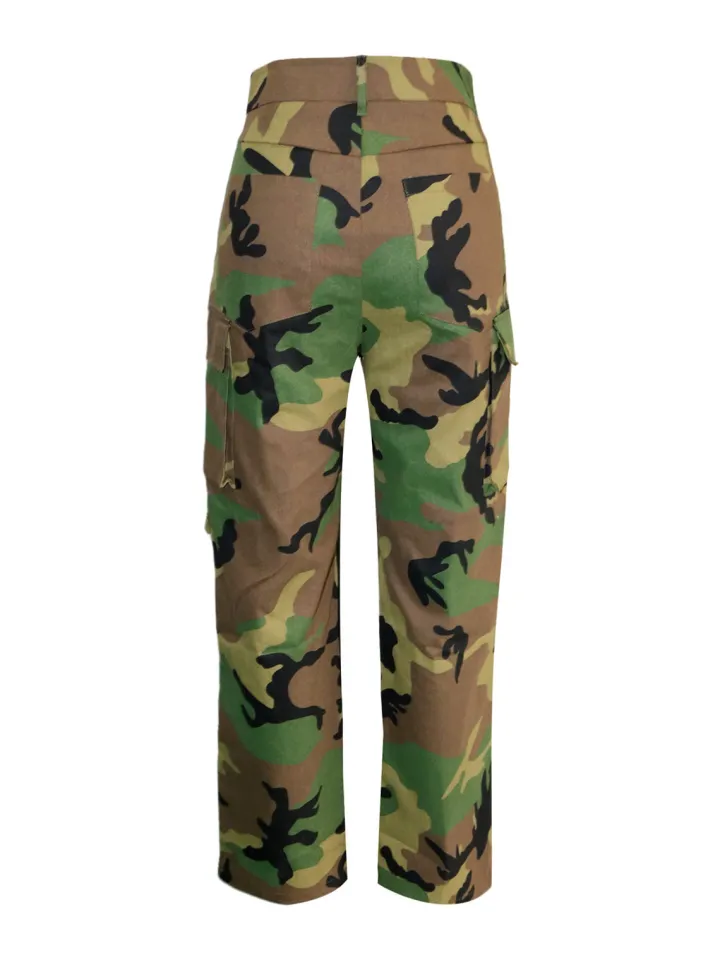 Camo Multi-Pocket Straight Cargo Pants