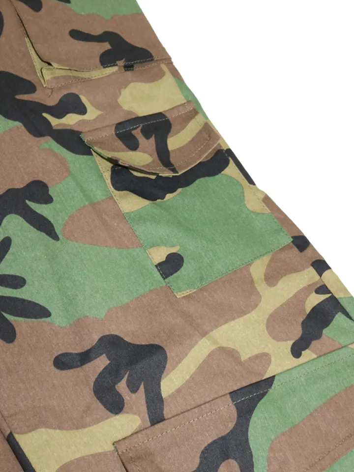 Camo Multi-Pocket Straight Cargo Pants