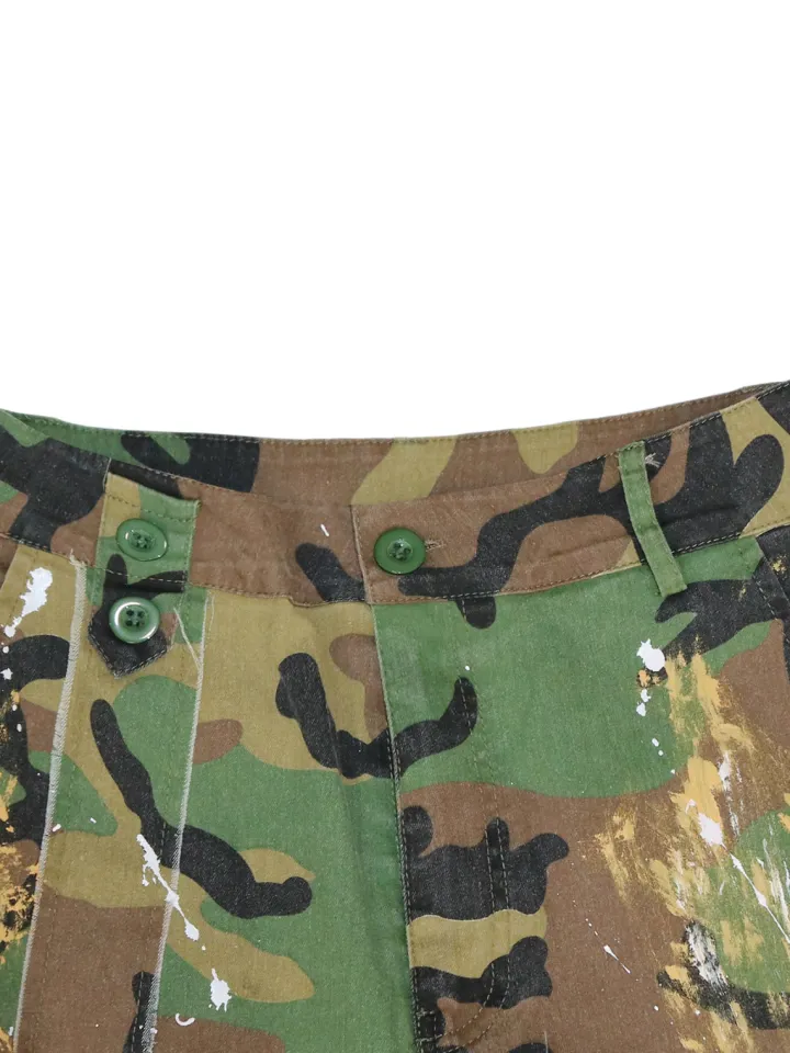 Camouflage Distressed Cargo Pants