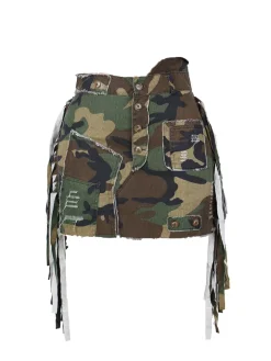 Camouflage Fringe Mini Skirt
