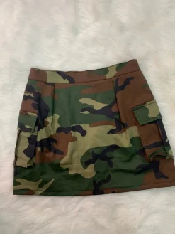 Camouflage Pockets Mini Skirt