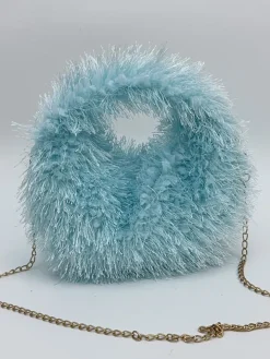 Candy Color Fluffy Fringe Mini Handbag