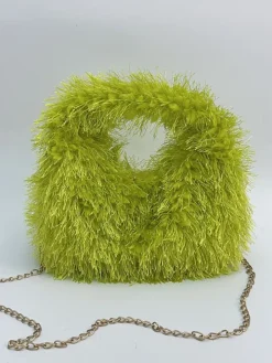 Candy Color Fluffy Fringe Mini Handbag
