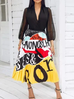 Cartoon Printed High Waist Midi Skirts