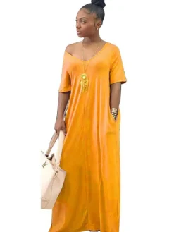 Casual Loose Pockets Maxi Dress