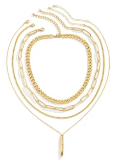 Chain Layered Initial Necklaces