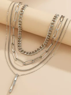 Chain Layered Initial Necklaces