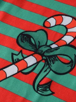 Christmas Striped Print Long Sleeve Jumpsuit