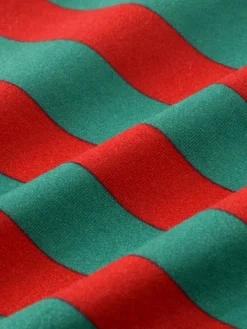 Christmas Striped Print Long Sleeve Jumpsuit