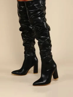 Chunky Heel Over-the-Knee Boots