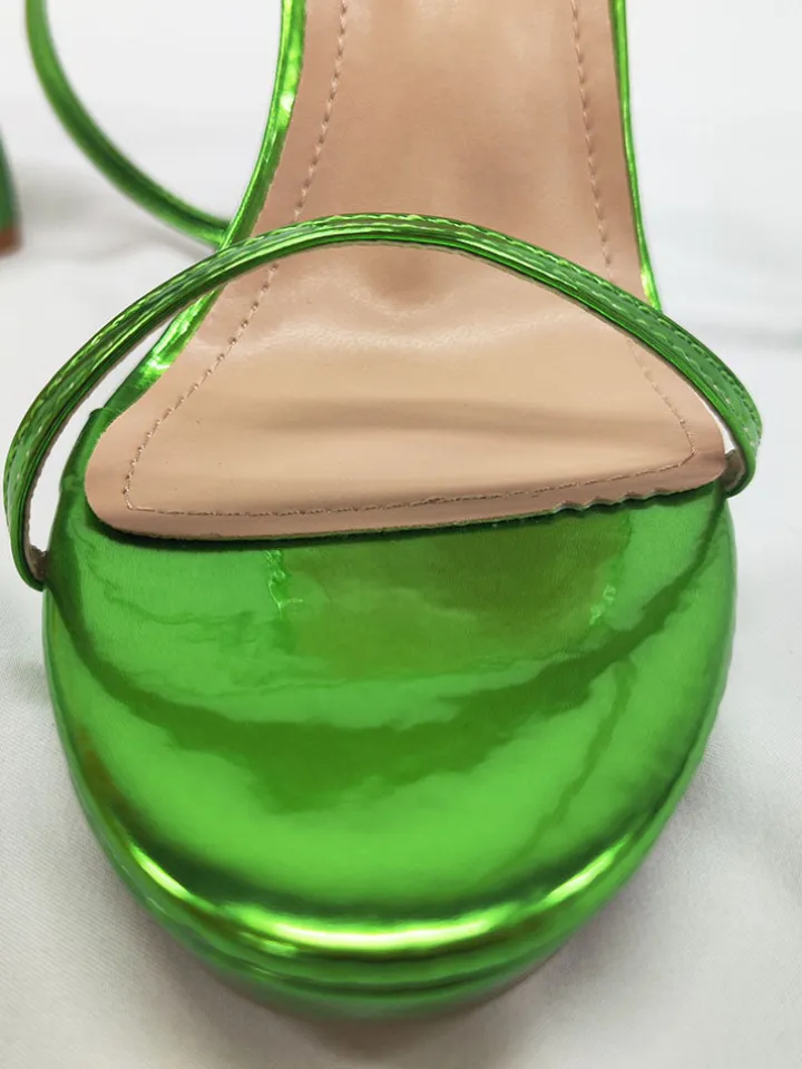 Chunky Open Toe Strappy Platform Heel