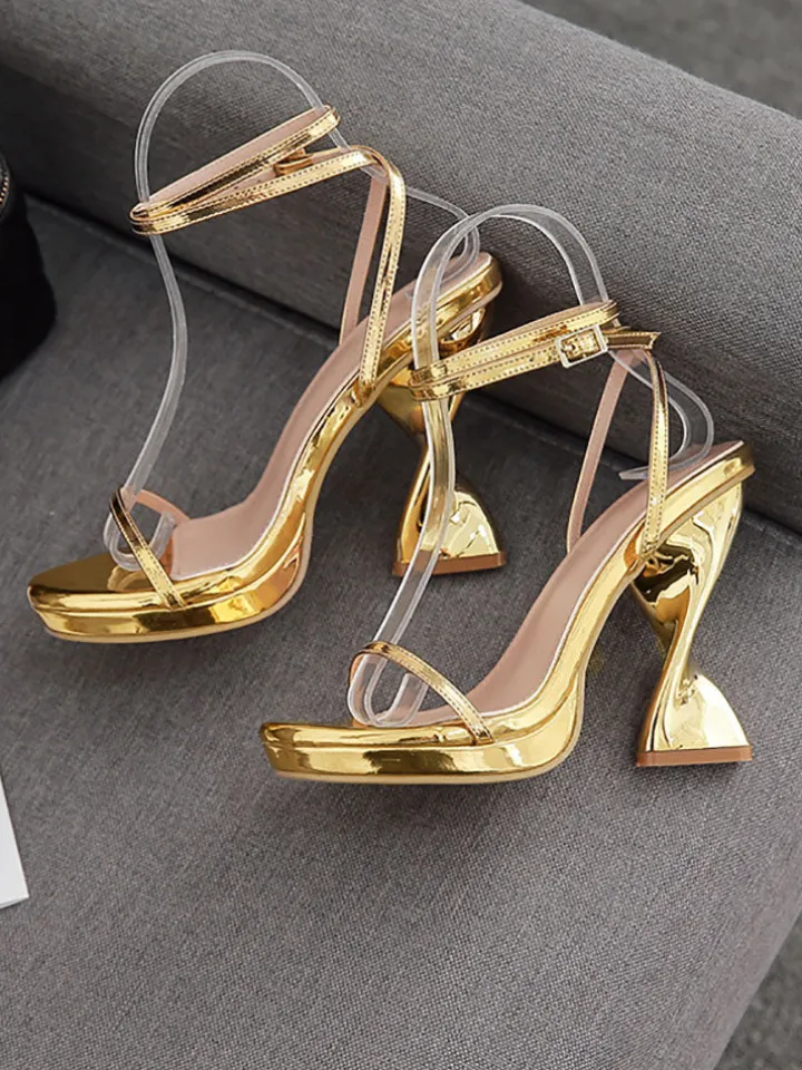 Chunky Open Toe Strappy Platform Heel