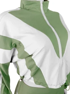 Colorblock Drawstring Waist Tracksuit