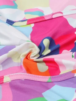 Colorblock Mesh Patchwork Strapless Dress